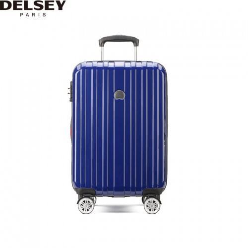 法国大使（delsey）拉杆箱男女旅游行李箱出差登机箱万向轮轻便旅游密码箱子000244 蓝色 20寸