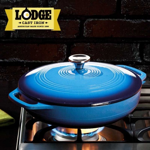 LODGE美国进口铸铁珐琅炖煮锅EC3CC33-Blue