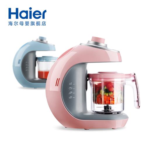 Haier海尔婴儿辅食机（蒸煮搅拌一体机）HBB-B0104（粉色）机械版