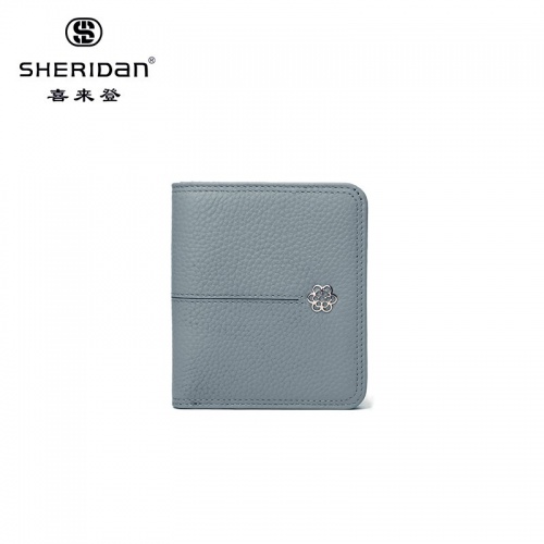 SHERID AN 喜来登 女士钱包短款2018新款韩版零钱包多卡位搭扣女钱夹NL180435S 浅灰色