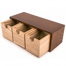 桌面整理收纳盒抽屉式遥控器收纳架实木质首饰盒储物盒
