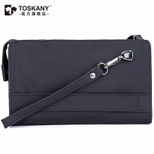 TOSKANY托斯卡尼 男士商务 手包 钱包 拉链包 手拿包 长款钱包 TL66132 黑 黑色